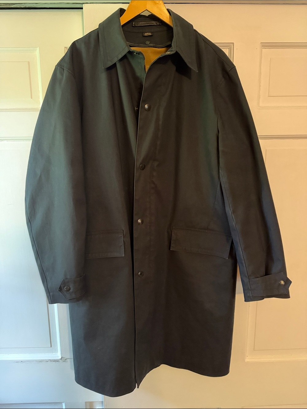 COACH Men's Black Classic Leatherware Overcoat with removable warm inner lining